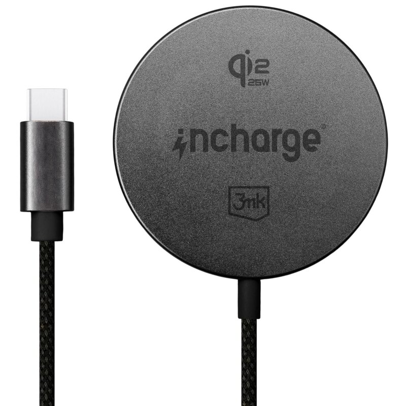 Ładowarka indukcyjna 3MK incharge Align Qi2.2 25W do Apple iPhone Czarny