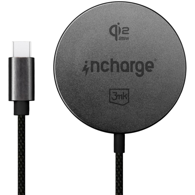 Ładowarka indukcyjna 3MK Incharge Align 25W Czarny Qi2.2 MagSafe