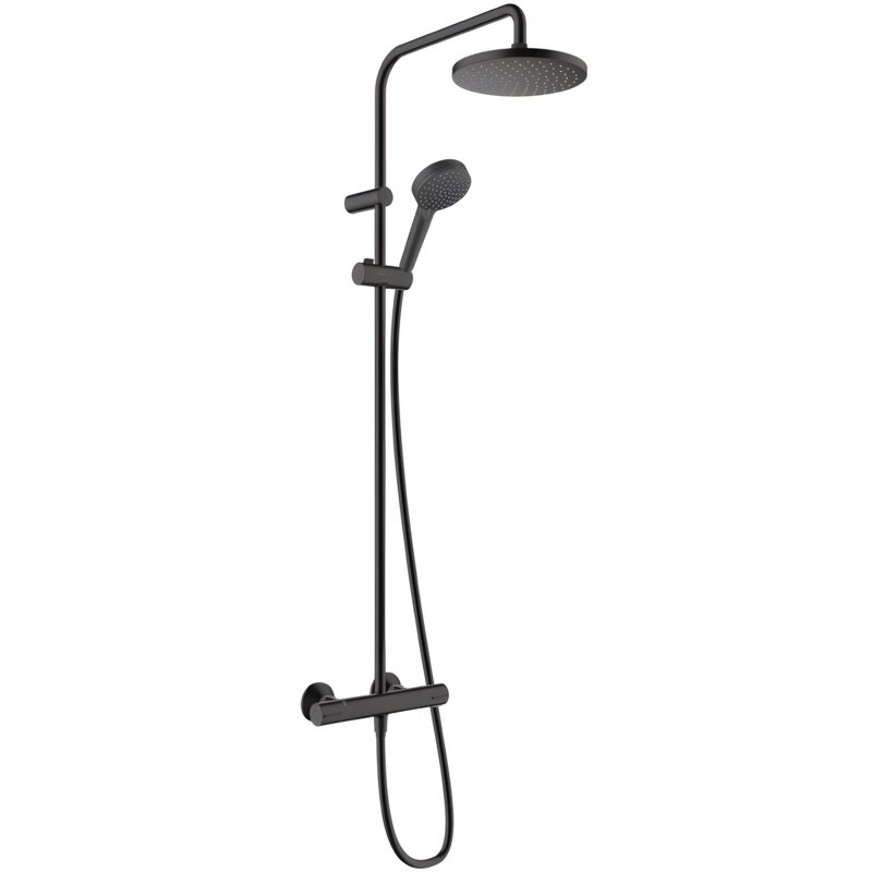 Zestaw prysznicowy natynkowy HANSGROHE Vernis Blend 26276670 z deszczownicą Czarny mat