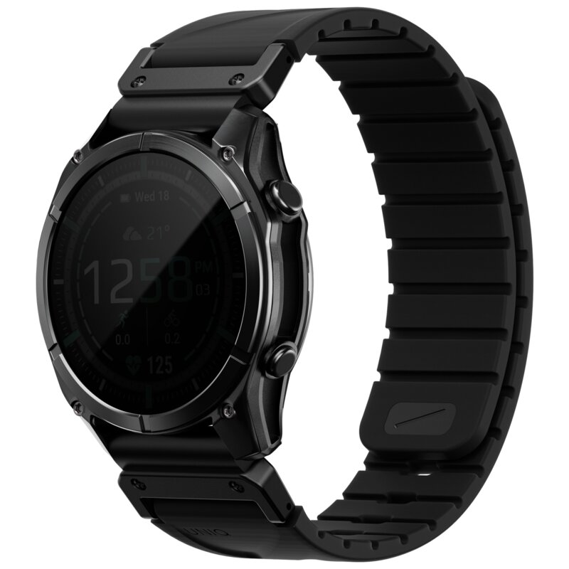 Pasek magnetyczny UNIQ Fluo do Garmin Quick Release 22mm i QuickFit Czarny