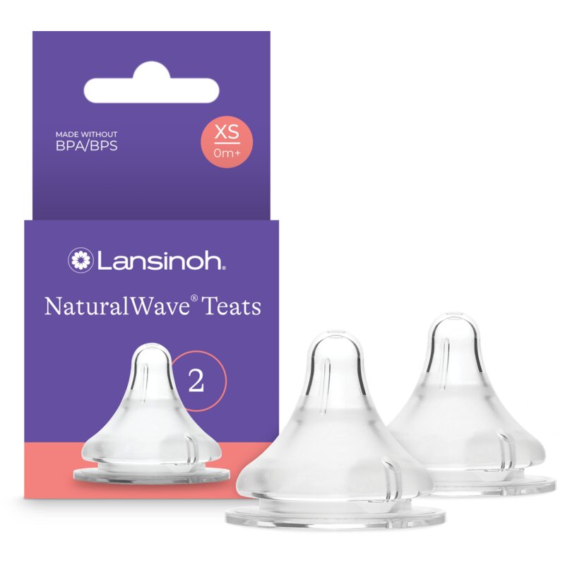 Smoczek LANSINOH Natural Wave rozmiar XS 0m+ Przezroczysty (2 sztuki)