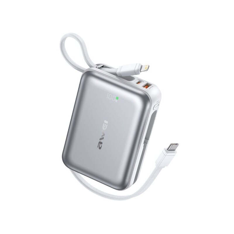 Powerbank AWEI C03 20000 mAh 45W Srebrny