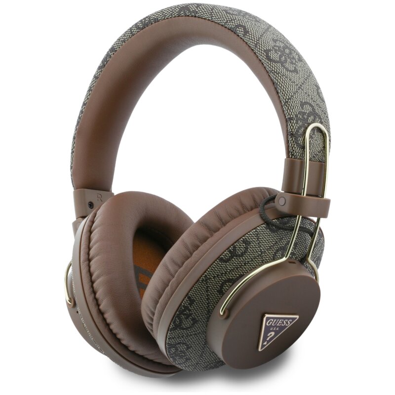 Słuchawki nauszne GUESS Triangle Logo Bluetooth ENC Brązowy
