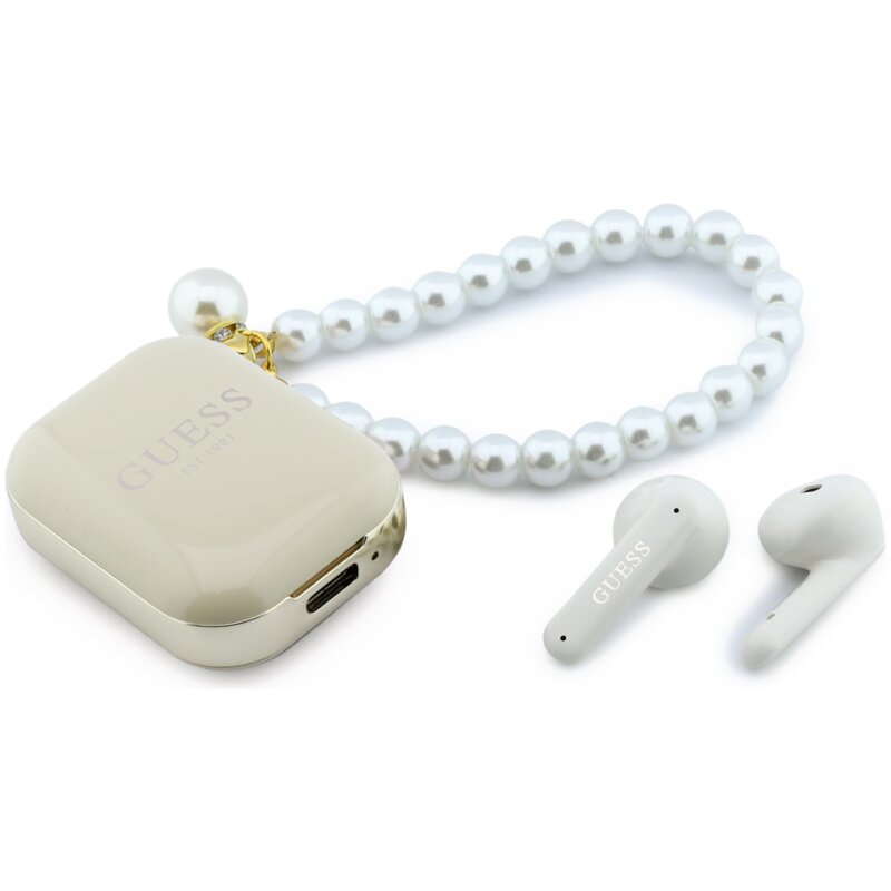 Słuchawki douszne GUESS Pearl Strap Beżowy
