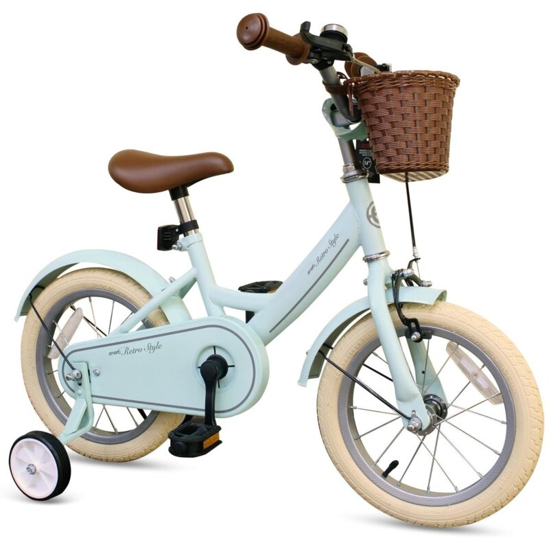 Rowerek dziecięcy ENERO Retro Styl 1076218 14 cali Miętowy Wzrost: 95-110 cm Wiek: 3-5 lat