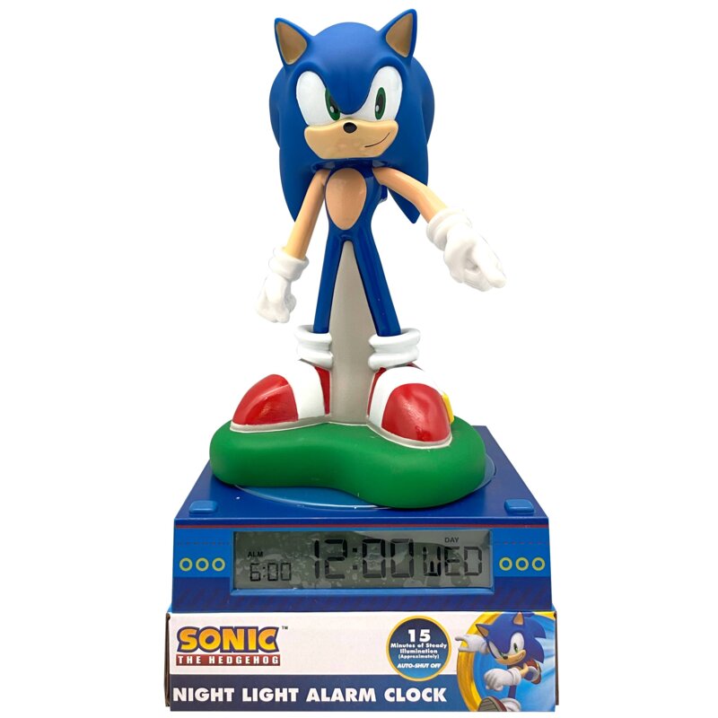 Zabawka budzik z lampką nocną KIDS EUROSWAN Sonic The Hedgehog 3D SNC3023M