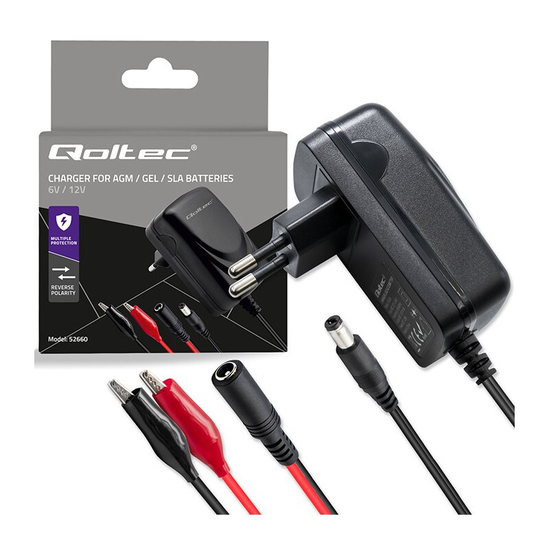 Inteligentna ładowarka QOLTEC 52660 do akumulatorów AGM GEL STD 0.5A 6/12V