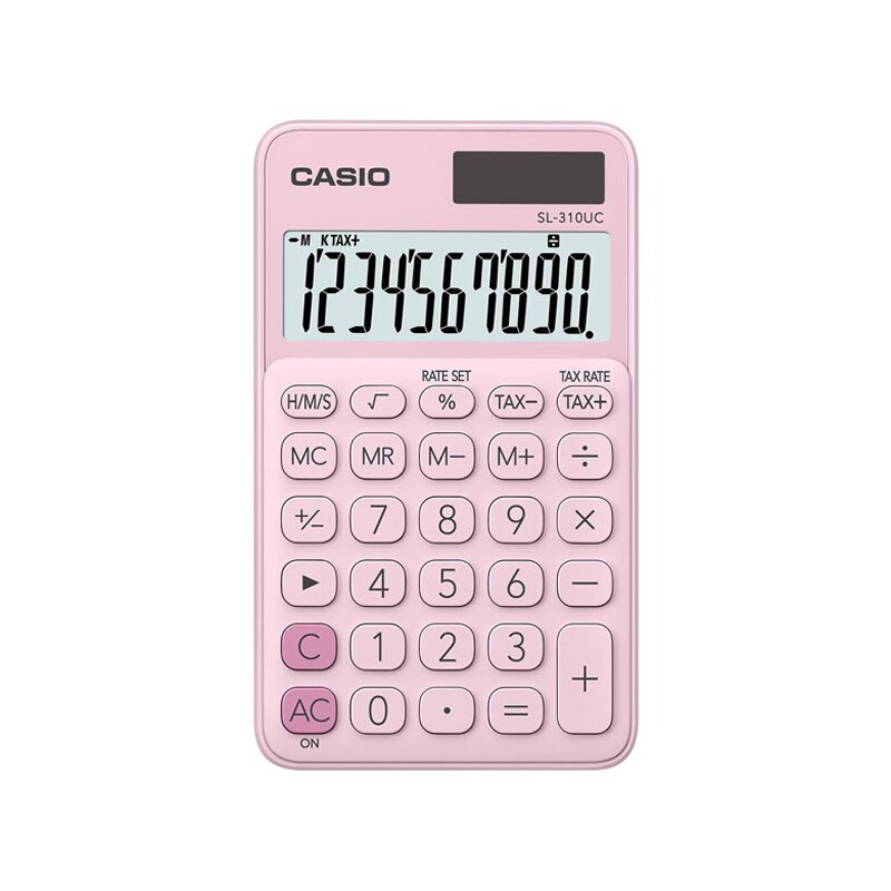 Kalkulator CASIO SL-310UC-PK Zasilanie bateryjno-słoneczne, 4 pamięci Różowy