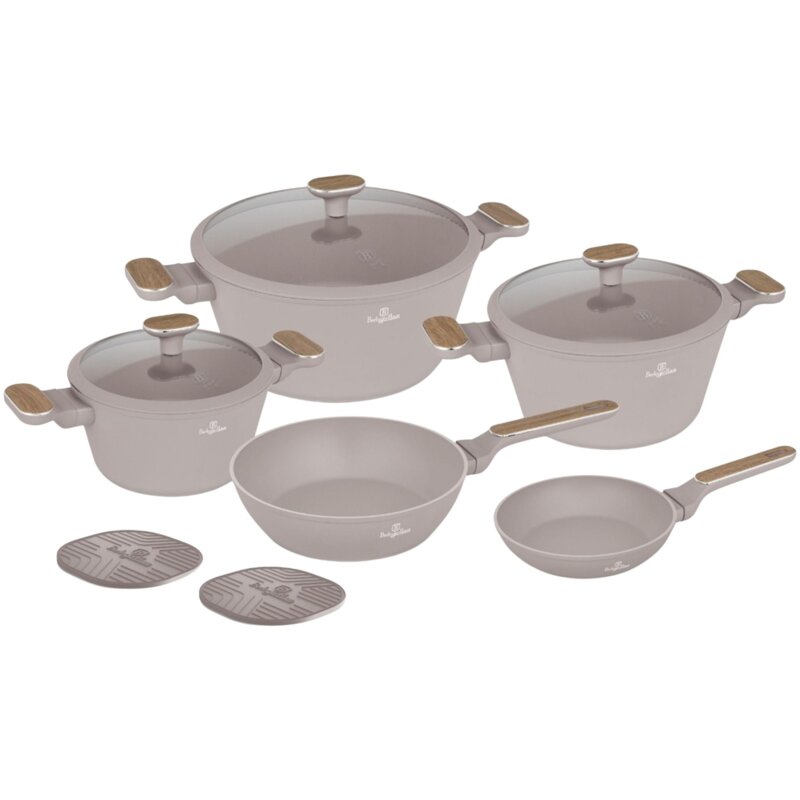 Zestaw patelni i garnków BERLINGER HAUS Taupe Nordic BH-8343 (10 elementów)