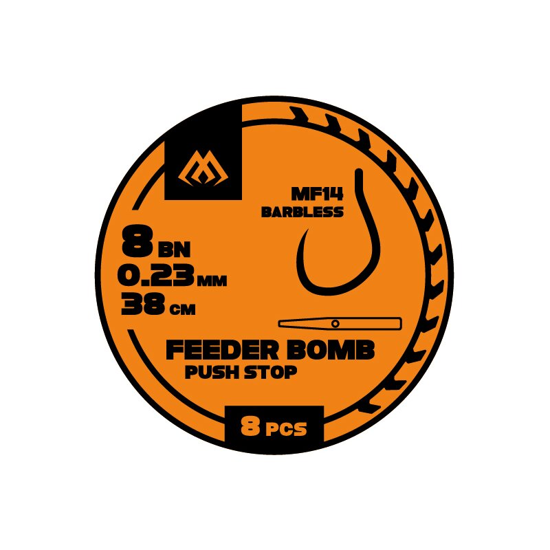 Przypon MIKADO Feeder Bomb HFB14BP-08 0.23 mm / 38 cm (8 szt.)