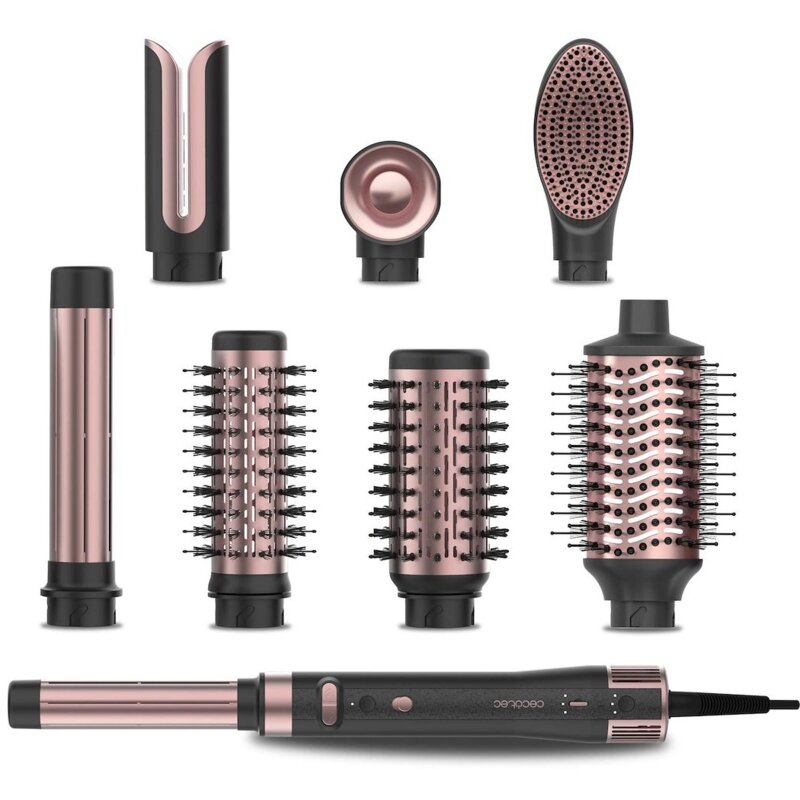 Suszarko-lokówka CECOTEC CeramicCare 8w1 AirGlam Gyro Czarno-różowy 33, 40, 70 mm 1500 W