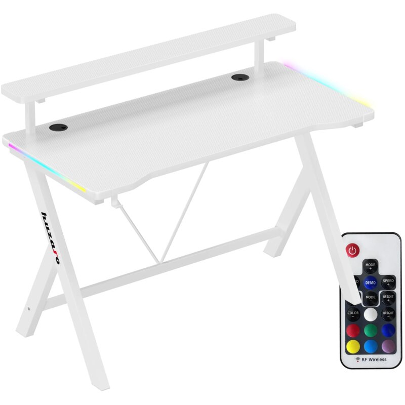 Biurko gamingowe HUZARO Hero 1.9 RGB Biały