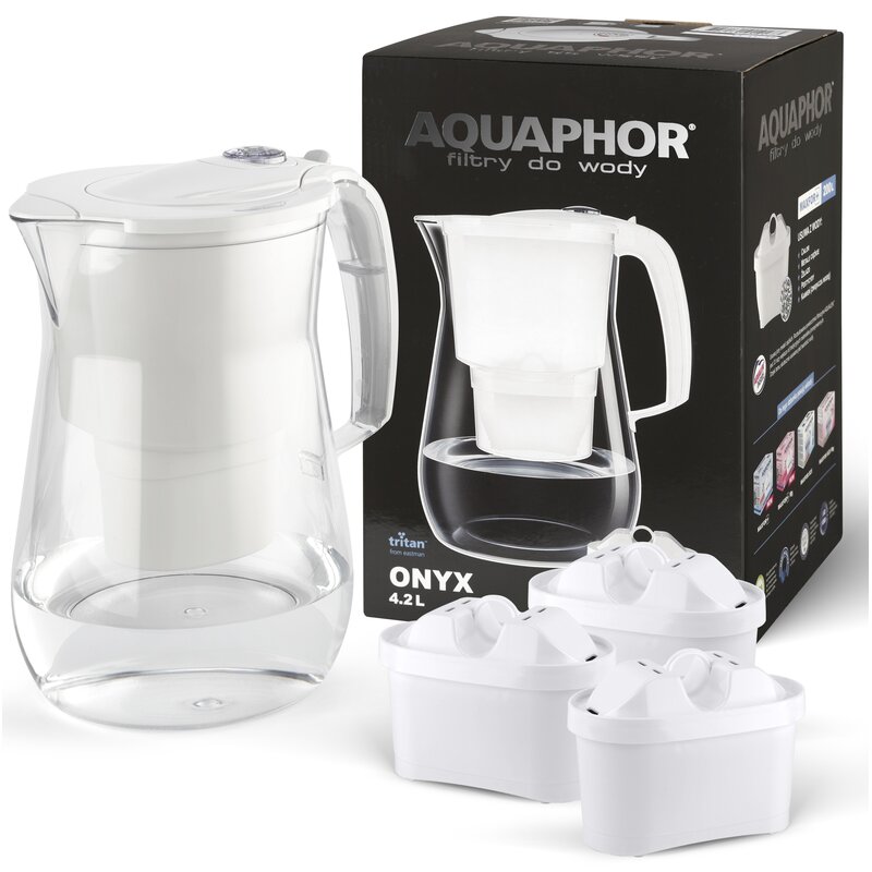 Dzbanek filtrujący AQUAPHOR Onyx Biały + 3 wkłady B100-25 Maxfor Mg