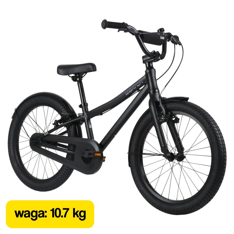 Rower dziecięcy BATCH Kids 20 cali Czarny mat Wzrost: 120-135 cm Wiek: 6-9 lat