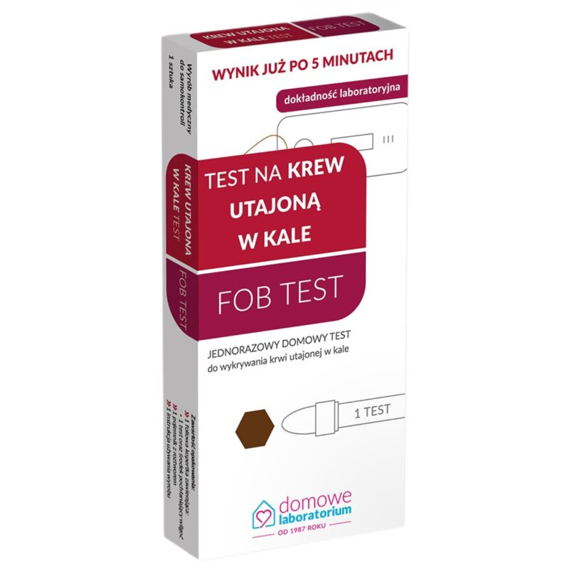 Test na utajoną krew kale DOMOWE LABORATORIUM FOB (1 sztuka)
