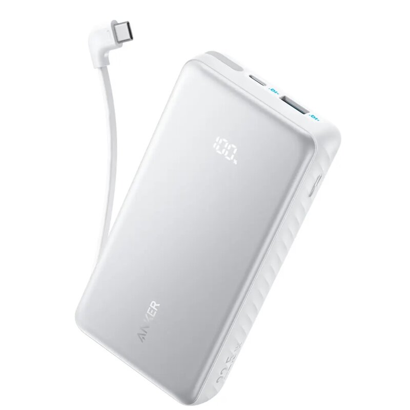 Anker Zolo (A110EH21) 20000 mAh 22.5W Wbudowany kabel USB-C Biały