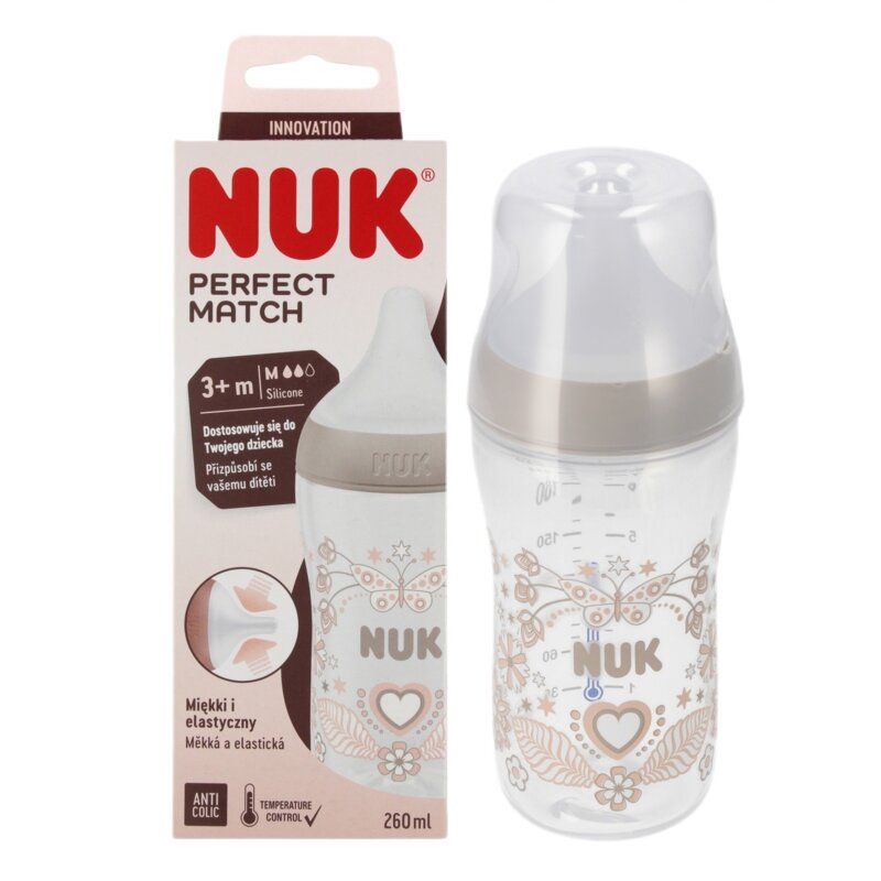 Butelka NUK Perfect Match Serca 10742026*S 260 ml Beżowy