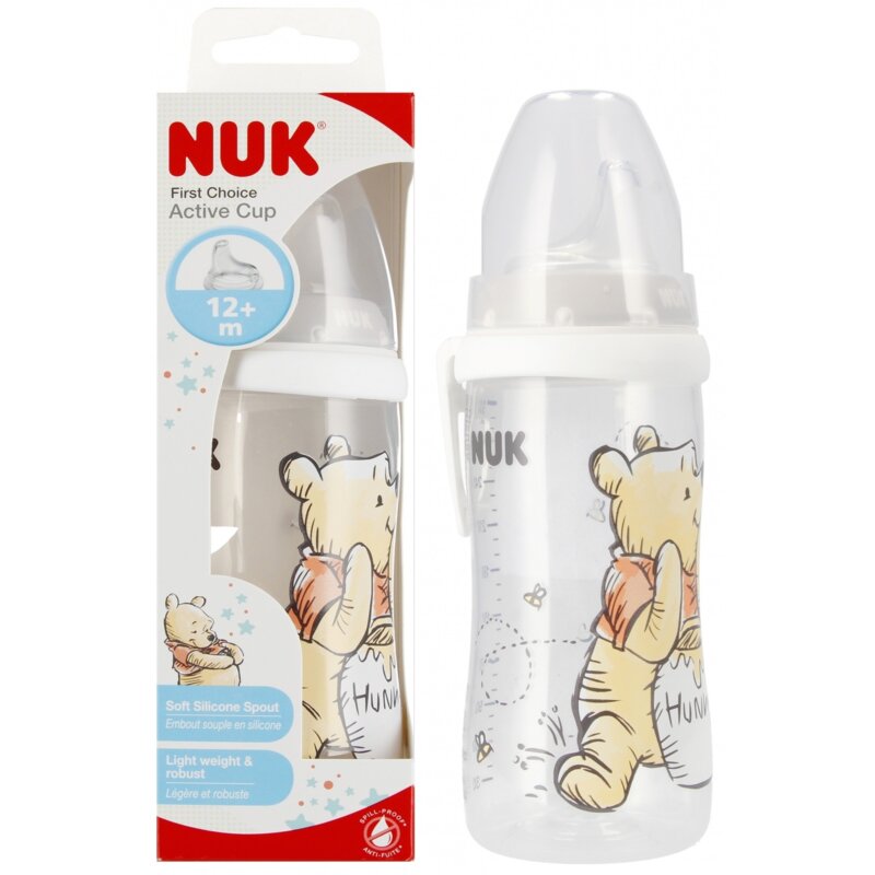 Butelka NUK 10751101 Active Cup Kubuś 300 ml Popielaty