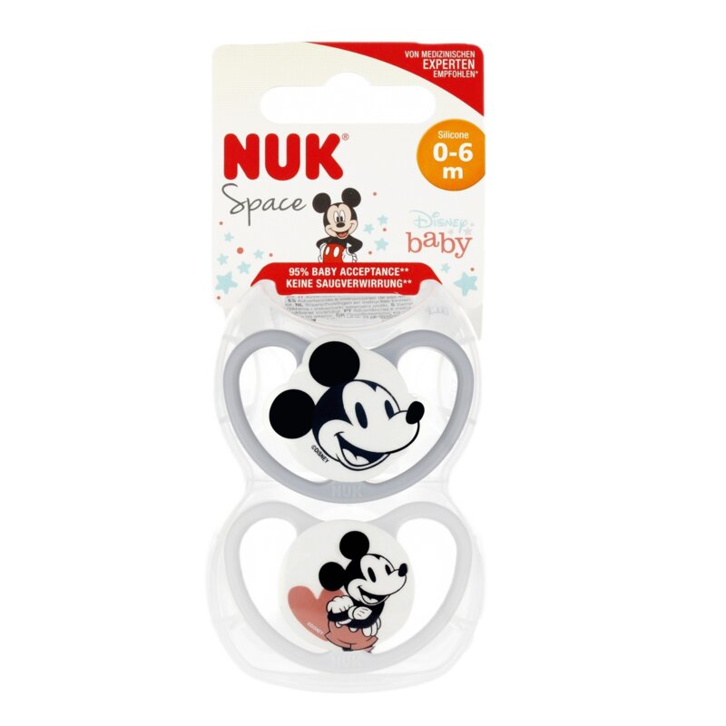 Smoczek NUK Space Disney Myszka Miki 10175281 0-6 m (2 szt.)