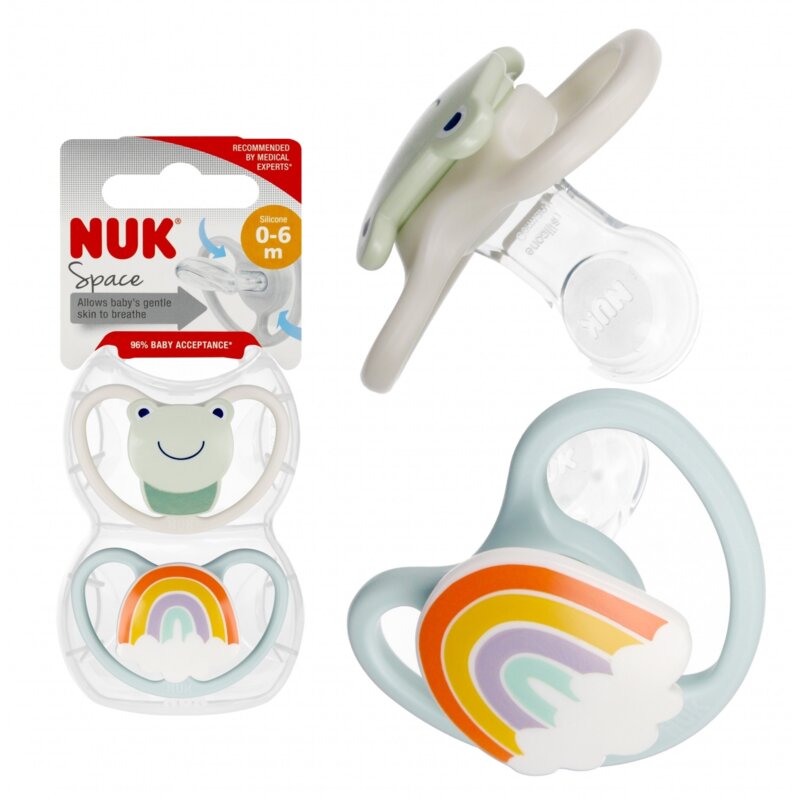 Smoczek NUK Space 10730313 0-6 m Wielokolorowy (2 sztuki)
