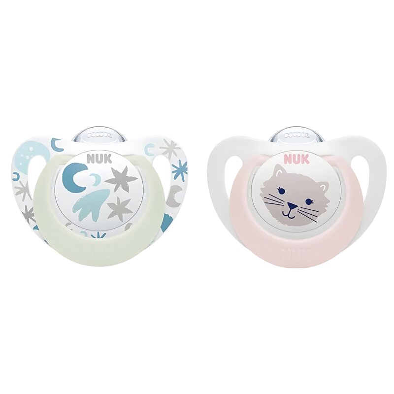 Smoczek NUK Star Day & Night 10175286 0-6 m (2 sztuk)