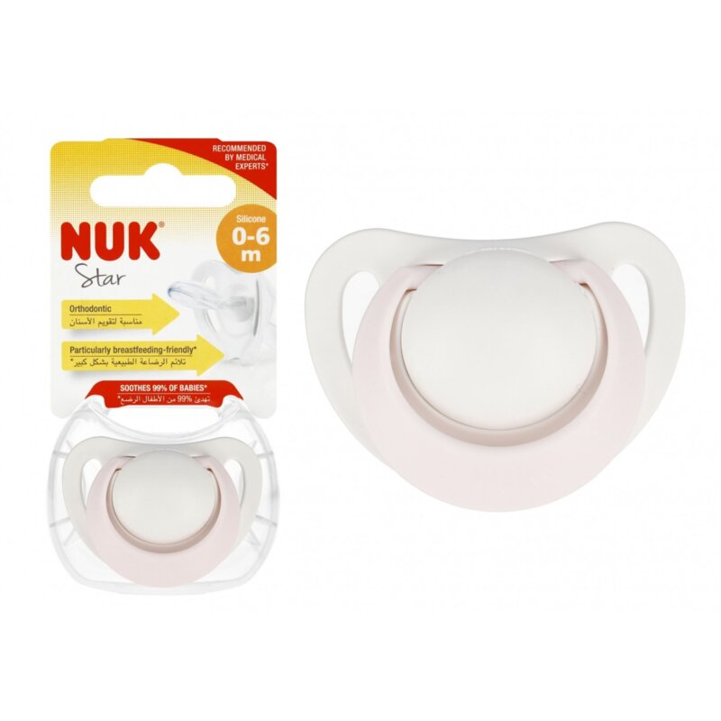 Smoczek NUK Star 10730717 0-6 m Różowy