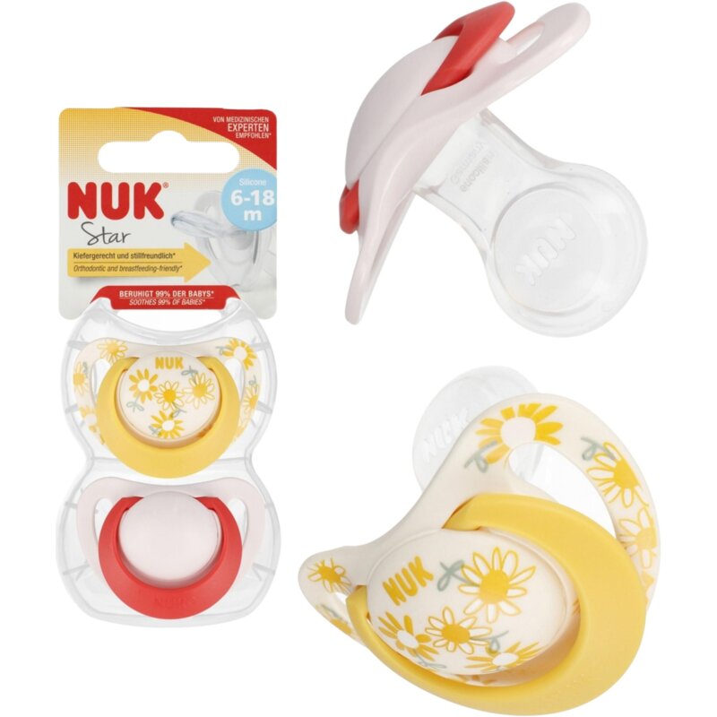 Smoczek NUK Star 6-18 m Wielokolorowy (2 sztuki)