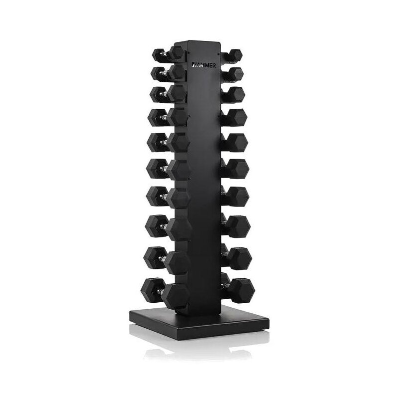 Stojak HAMMER + zestaw hantli HEX (10 par x 1-10 kg)
