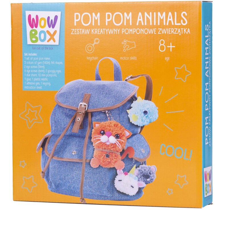 Zestaw kreatywny WOW BOX Pompony DIY Zwierzaczki WOW0275