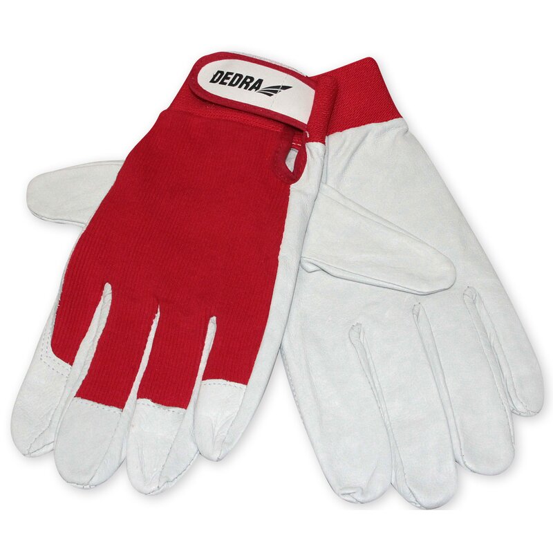 Rękawice ochronne DEDRA Biało-czerwony (rozmiar 9)