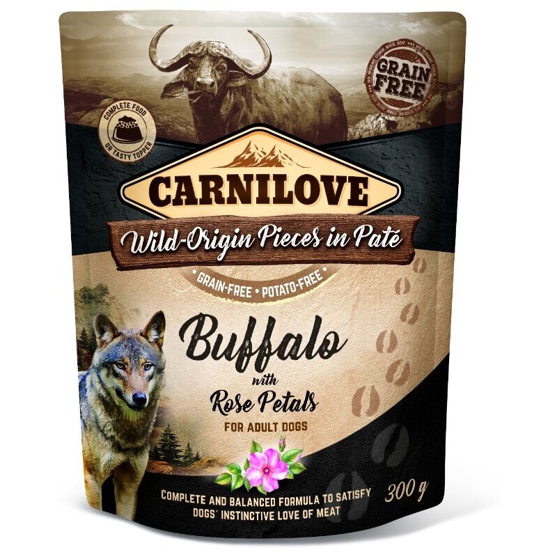 Carnilove mokra karma saszetka dla psa adult Bawół Płatki Róży 300g