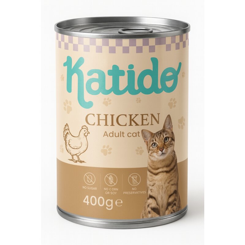 Katido Super Premium mokra karma dla kota Adult Kurczak Puszka 400g