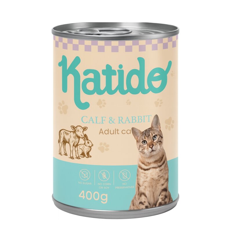 Katido Super Premium mokra karma dla kota Adult Cielęcina Królik 400g