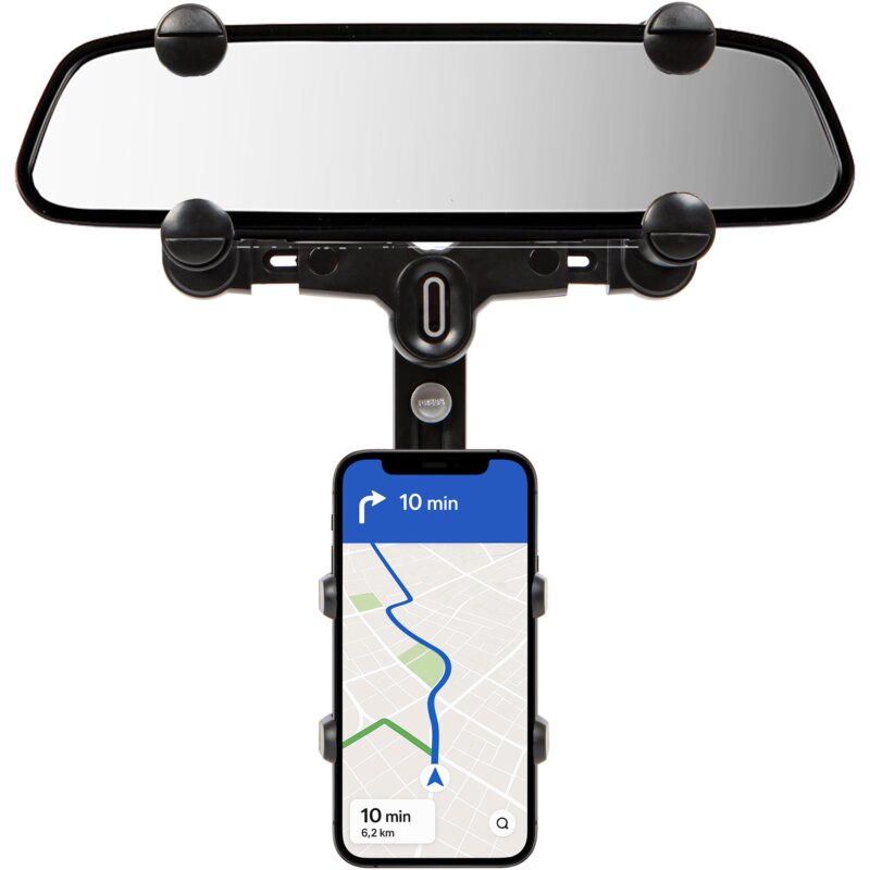 Uchwyt samochodowy na telefon, nawigację, kamerkę lusterko wsteczne obrotowy