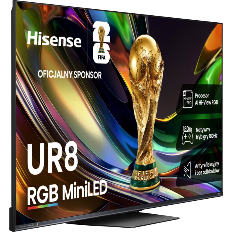 Telewizor HISENSE 55UR8S 55" RGB 4K 180 Hz VRR VIDAA Dolby Atmos Dolby Vision HDMI 2.1