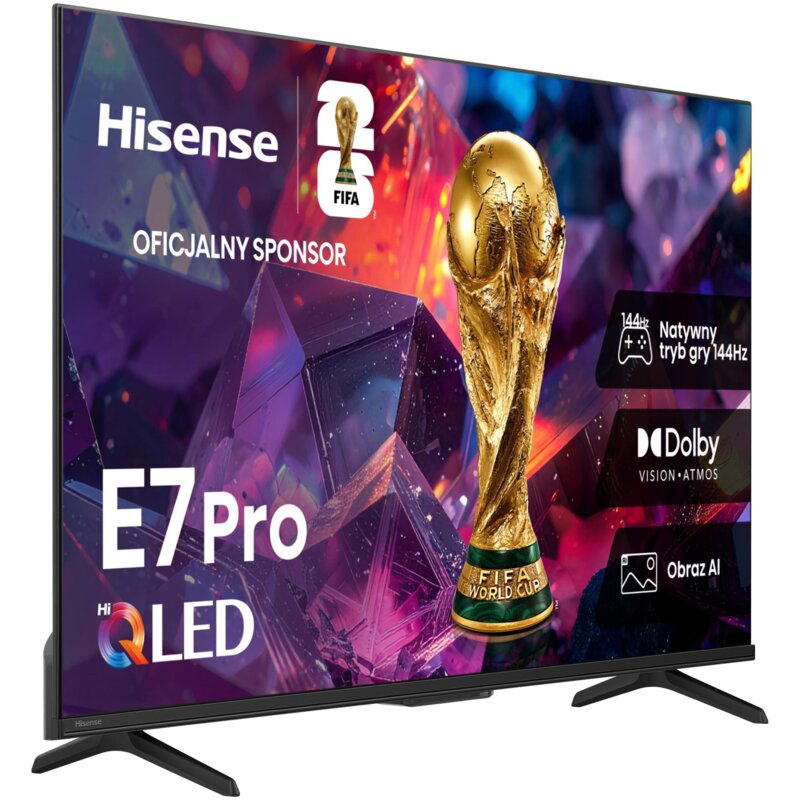 Telewizor HISENSE 43E77S PRO 43" QLED 4K 144 Hz VRR VIDAA Dolby Atmos Dolby Vision HDMI 2.1