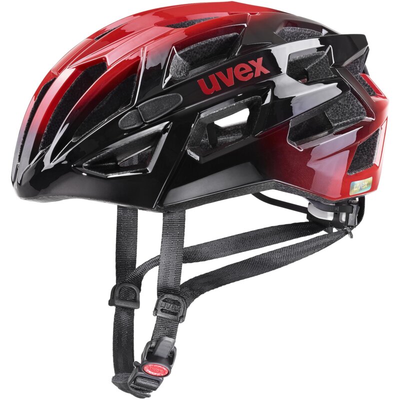 Kask rowerowy UVEX Race 7 Czarno-czerwony Szosowy (rozmiar 51-55)