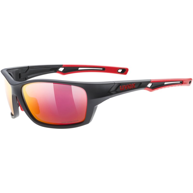 Okulary rowerowe UVEX Sportstyle 232 P Czarno-czerwony