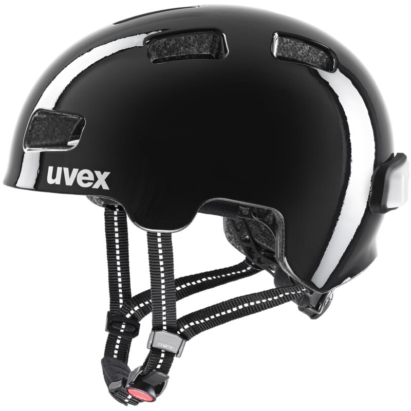 Kask rowerowy UVEX Hlmt 4 Reflexx Czarny dla Dzieci z lampką (rozmiar 55-58)