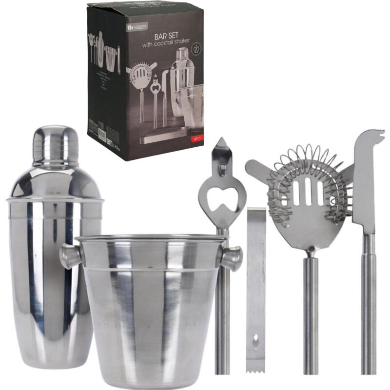 Zestaw barmański EXCELLENT HOUSEWARE z shakerem i coolerem (6 elementów)