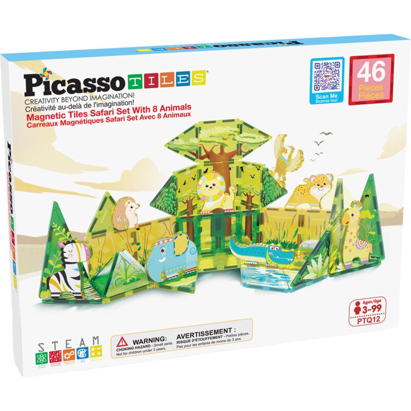 Klocki magnetyczne PICASSOTILES Safari PTQ12