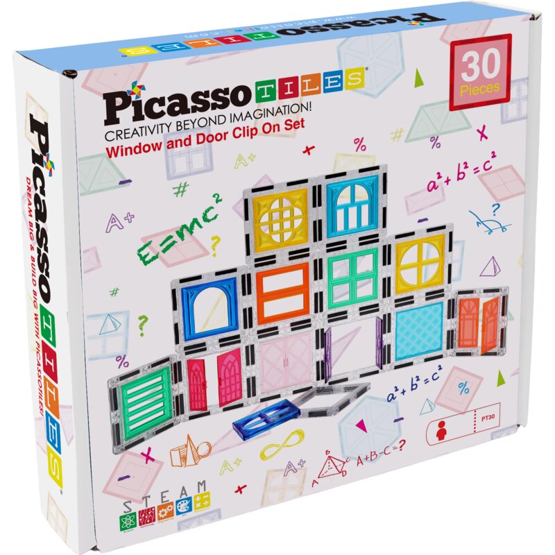 Klocki magnetyczne PICASSOTILES Zestaw drzwi i okien PT30