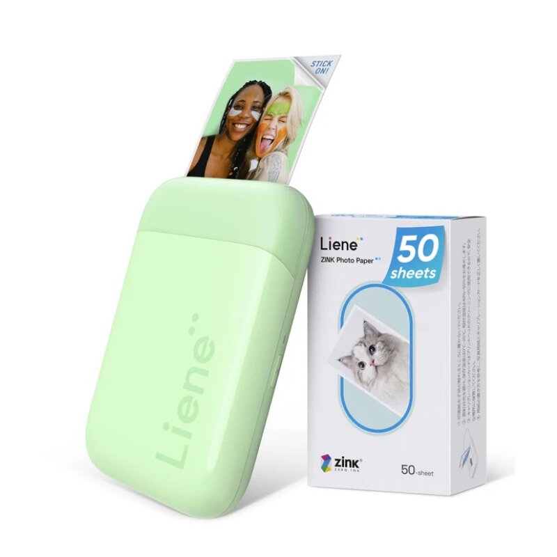 Drukarka LIENE Pearl K100 Zielony + Papier fotograficzny (50 szt.)