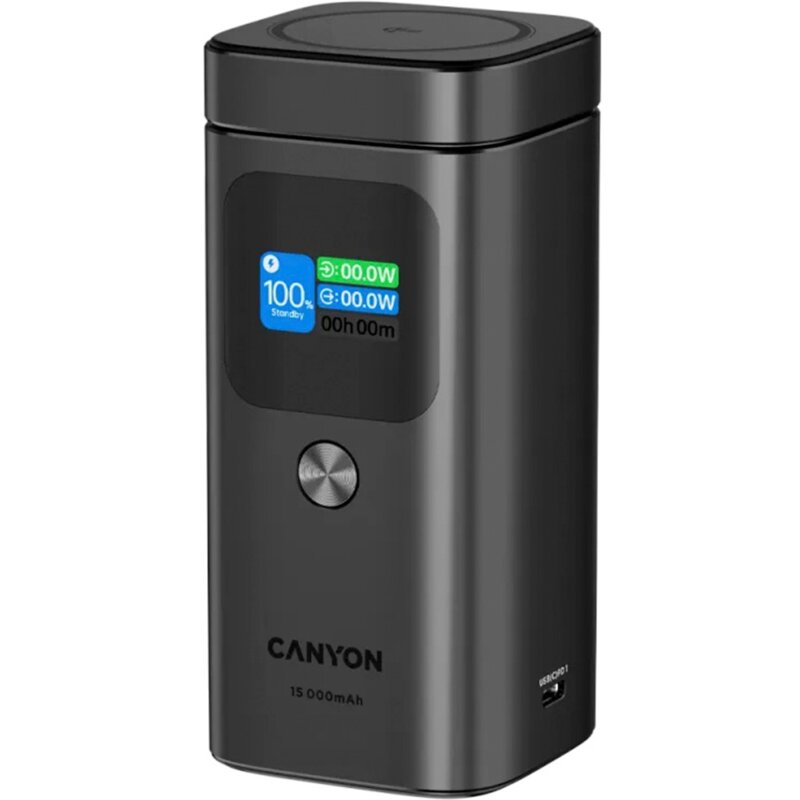 Powerbank indukcyjny CANYON OnPower 150 CNS-CPB150DG 15000 mAh 30W Ciemnoszary