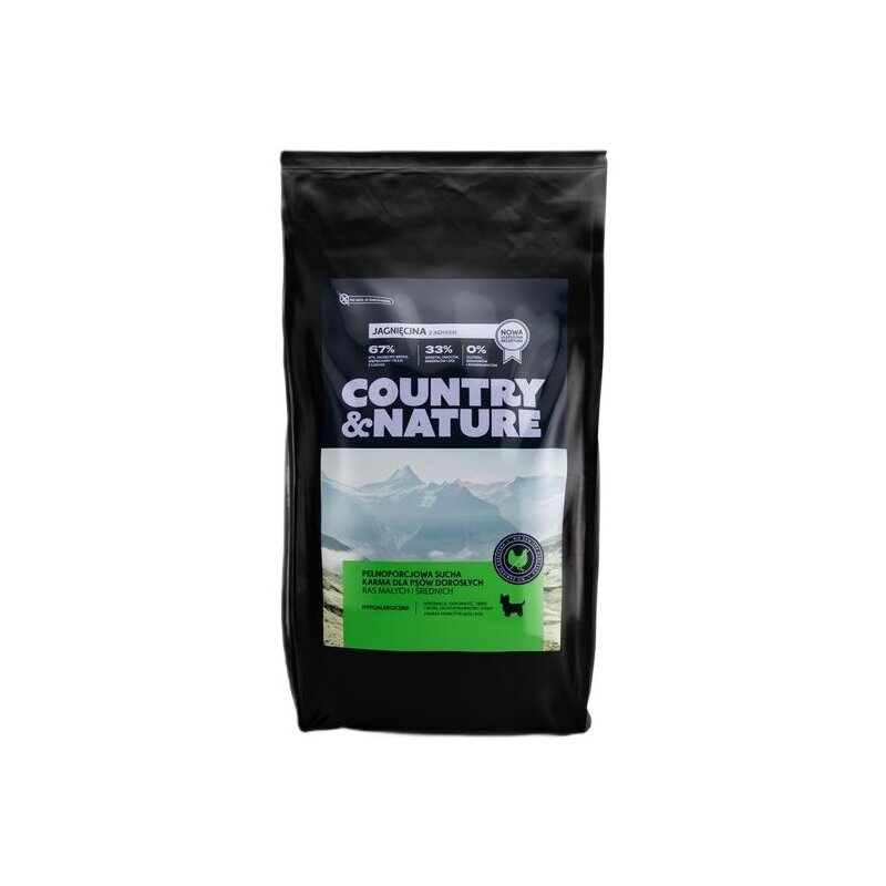 Karma dla psa COUNTRY & NATURE Jagnięcina z indykiem 9 kg
