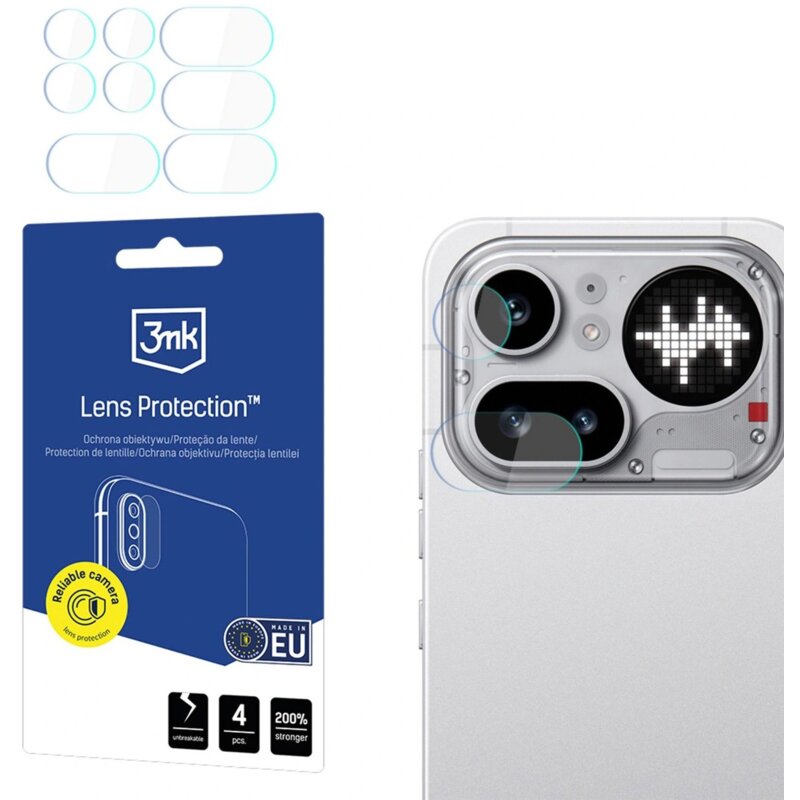 Szkło hybrydowe na obiektyw 3MK Lens Protection do Nothing Phone 4A Pro (4 szt.)