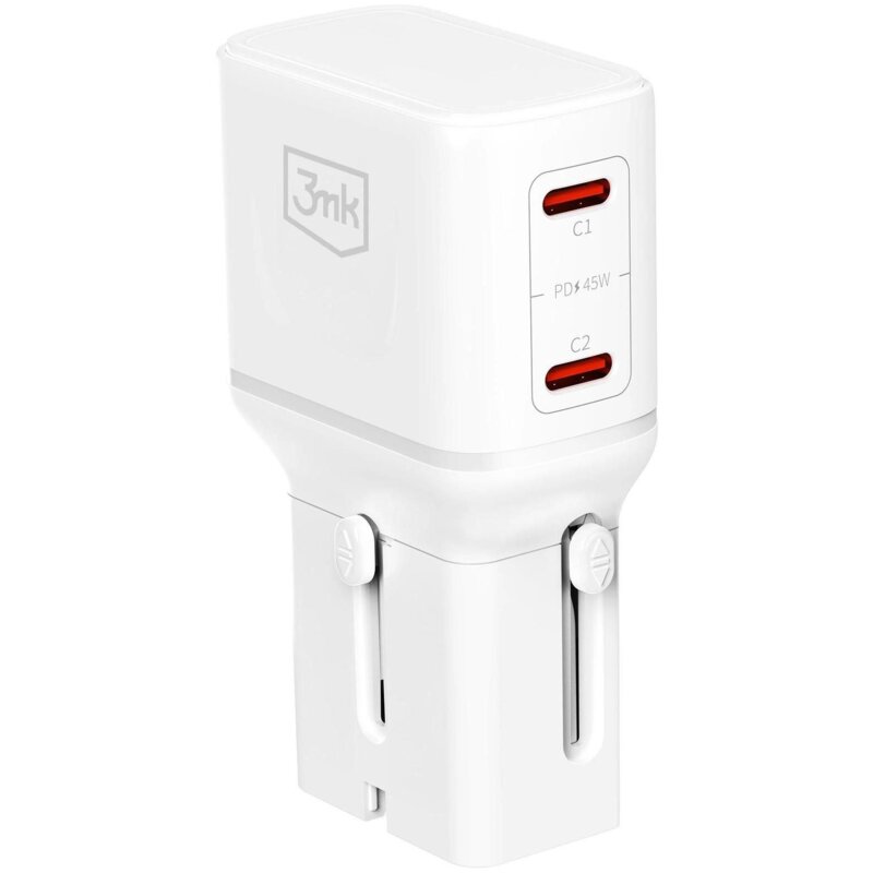 3mk Incharge Globe 2x USB-C PD QC4+ PPS SCP AFC US/EU/AUS/UK 45W