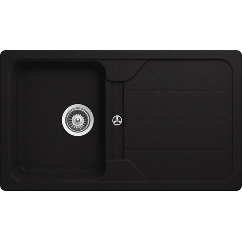 Zlewozmywak jednokomorowy z ociekaczem SCHOCK Formhaus D-100 Onyx 50x86