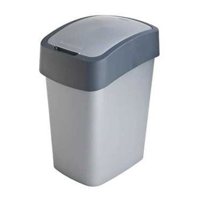 Kosz na śmieci uchylny CURVER Flip Bin szczelna pokrywa, plastik 25L Srebrny
