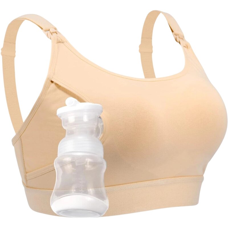 Biustonosz MOMCOZY Hands-Free Pumping Bra YN08 Beżowy rozm. M